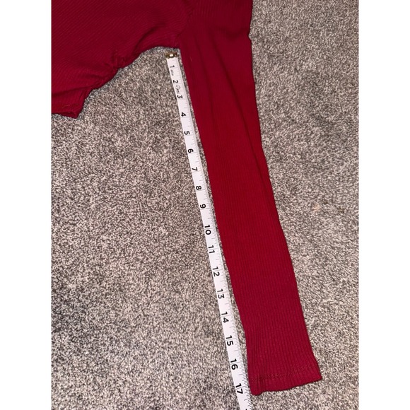 Shein‎ NWT Women's Red Cropped Long Sleeve - Picture 8 of 11